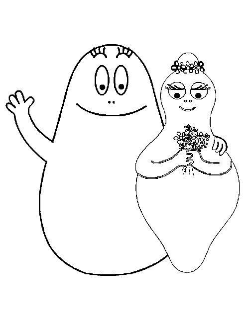 coloriage barbapapa et barbamama